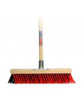 X Bezem Buiten Zwart/Rood met steel